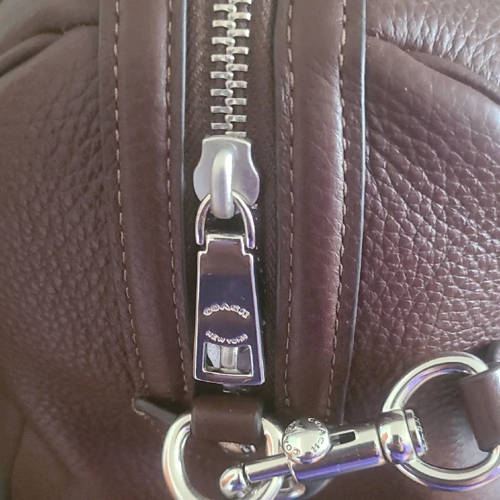 Coach Pebbled Leather Rowen Large Satchel in Maple 12Wx8H, No Dust Cover - Picture 4 of 13